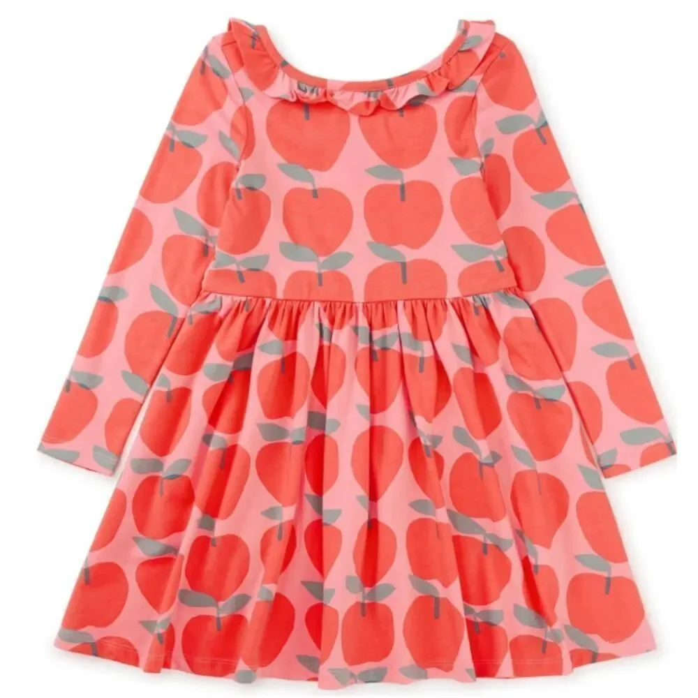 NWT Tea Collection Ruffle Collar Ballet Dress – Normandy Apples, Girl’s Sz 7